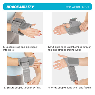 how to put on the athletic wrist support by braceability
