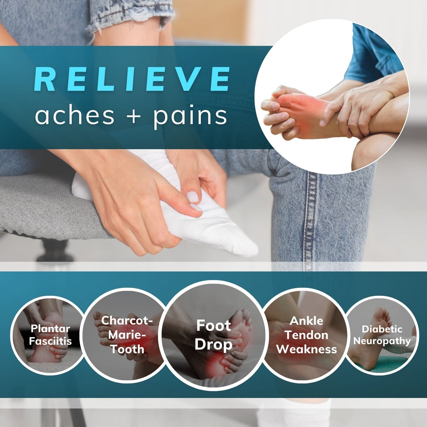 Our shoe dorsiflexion assist helps relieve pain from plantar fasciitis, foot drop, and ankle tendon weakness