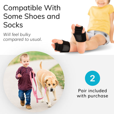 Our idiopathic toe walking treatment splint can be worn in loose fitting shoes and socks