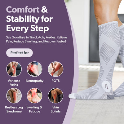 stability stockings for varicose veins, neuropathy, or restless leg syndrome