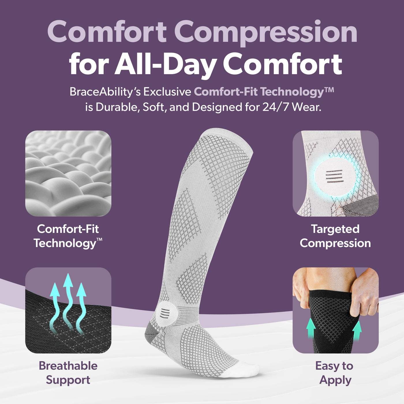 knee high comfort compression socks for all-day comfort