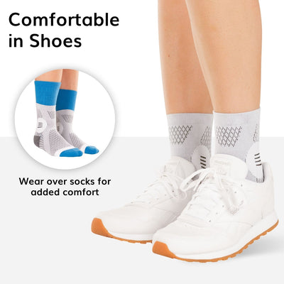 The foot neuropathy pain relief socks are comfortable in shoes, for extra comfort wear under socks