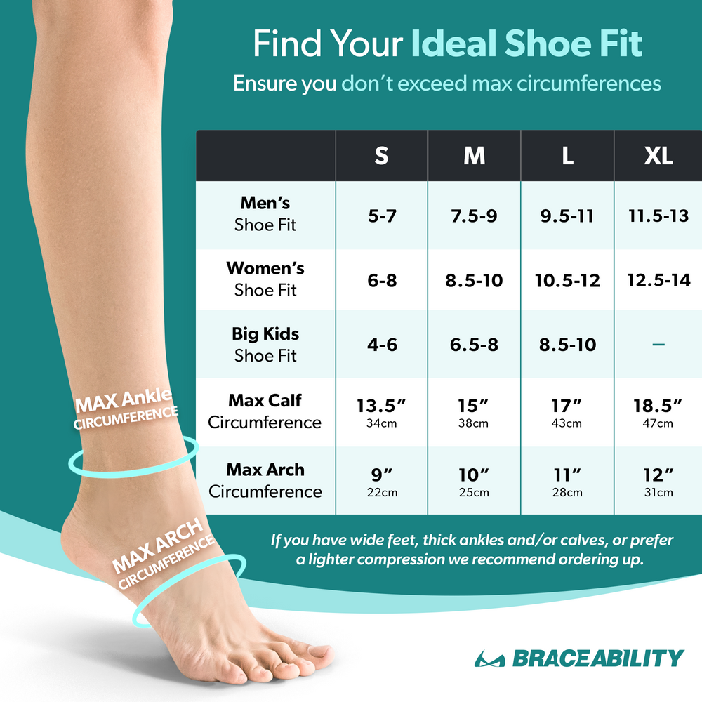 Compression Sizes Compression Socks for Women and Men - 20-30 mmHg
