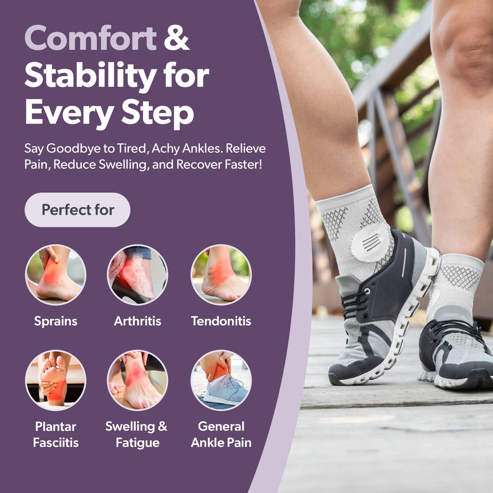 BraceAbility Ankle Compression Socks – Foot Pain Support Sleeve