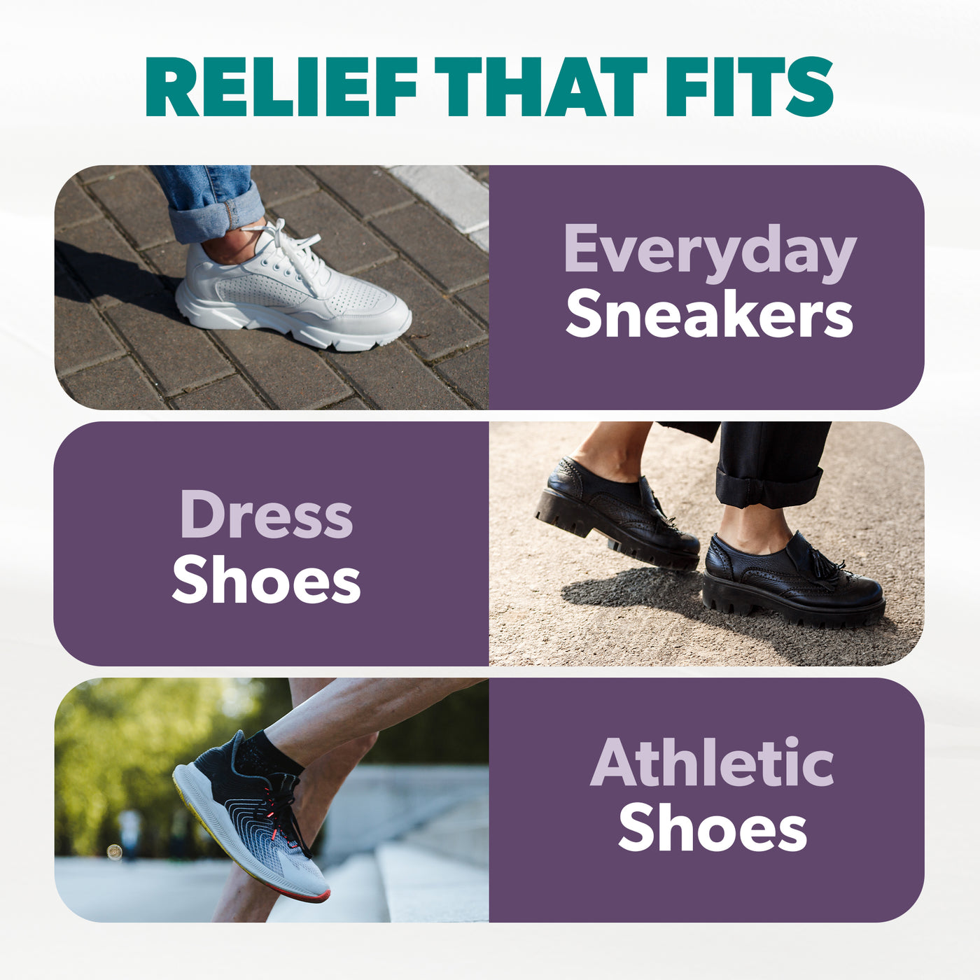 Plantar Fasciitis Insoles - Arch Support Orthotic Shoe Inserts for Achilles Tendonitis and Heel Spurs Relief (1 Pair)