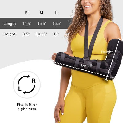 Wear the long arm immobilizer sling on your right left arm for ulnar nerve entrapment pain relief