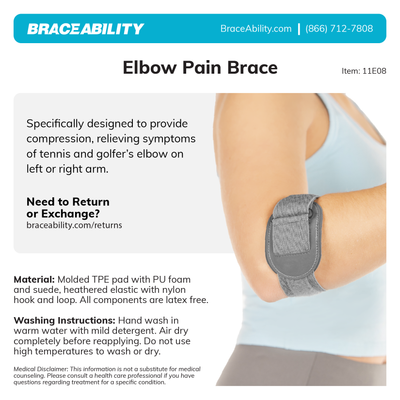To clean the braceability elbow pain brace, hand wash in warm water with mild detergent