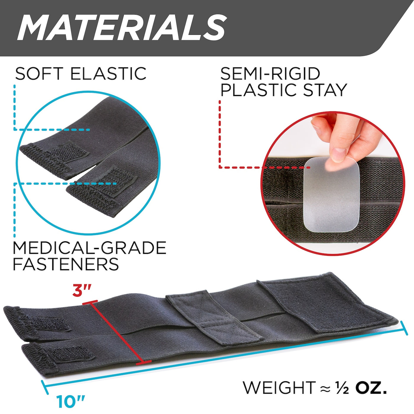 Featuring soft elastic and medical-grade fasteners our slim cheer wrist brace is perfect for gymnastics