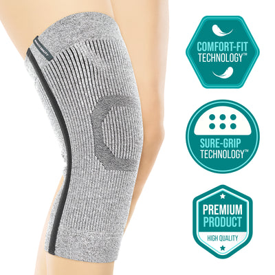 The incrediwear knee sleeve is an athletic bamboo brace to help provide sports pain relief