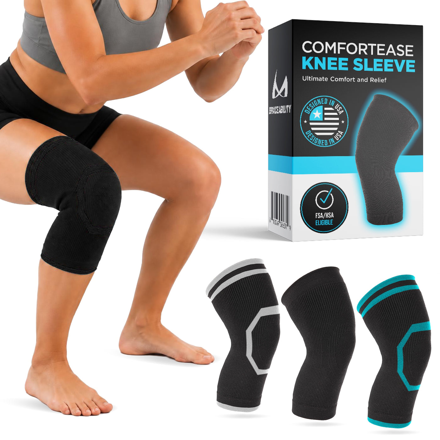 Compressing Knee Injury BraceAbility Knee Compression Sleeve | Ultimate Comfort & Relief