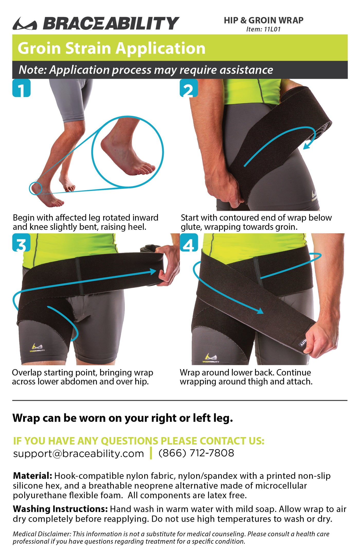 Groinal Attachments Groin Brace & Hip Flexor Wrap | Compression Support Spica for Strains