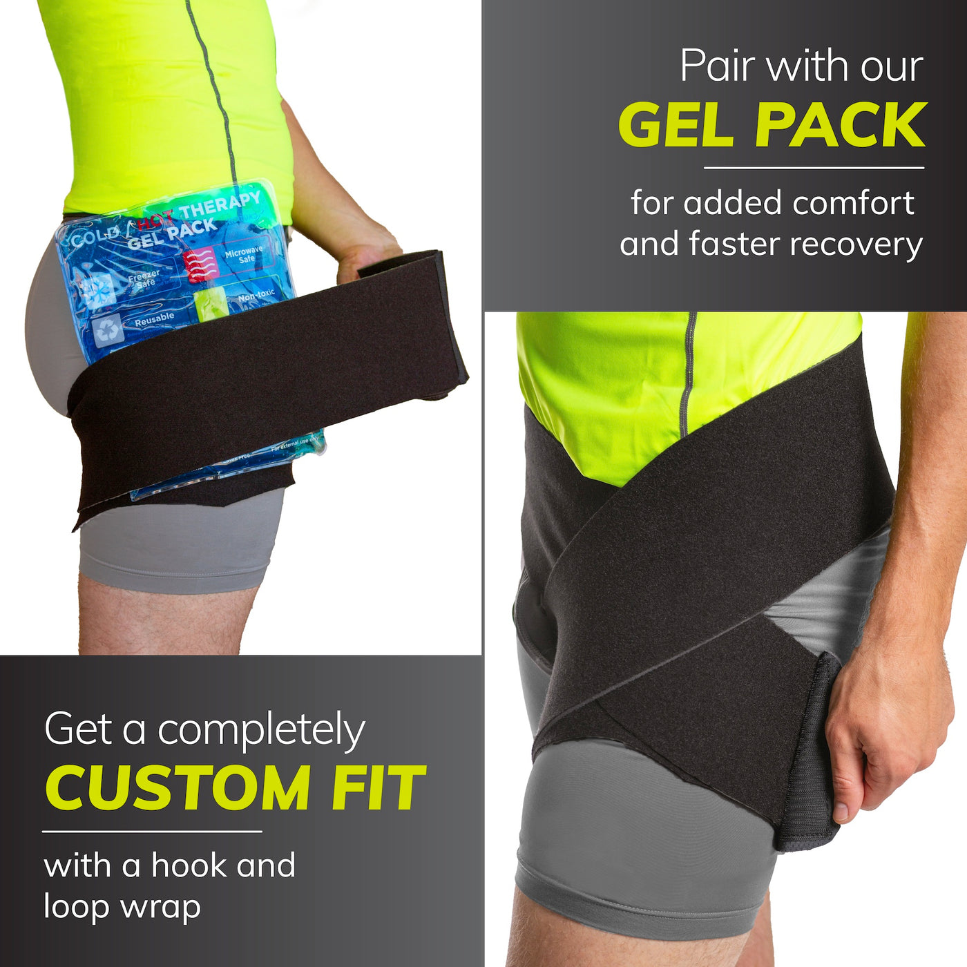 Groin Brace & Hip Flexor Wrap  Compression Support Spica for Strains