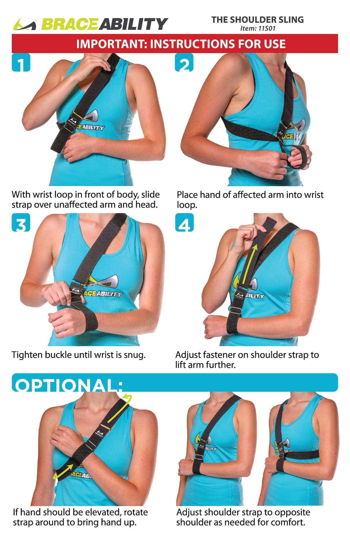 Waterproof Shoulder Sling | Adults & Kids Right or Left Arm Support