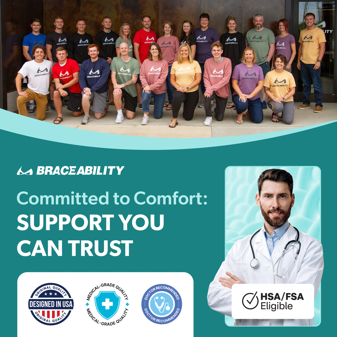 The braceability hernia support belt is hsa and fsa eligible