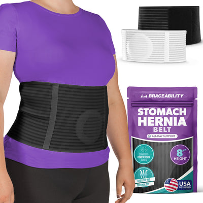 black plus size eight inch hernia betl