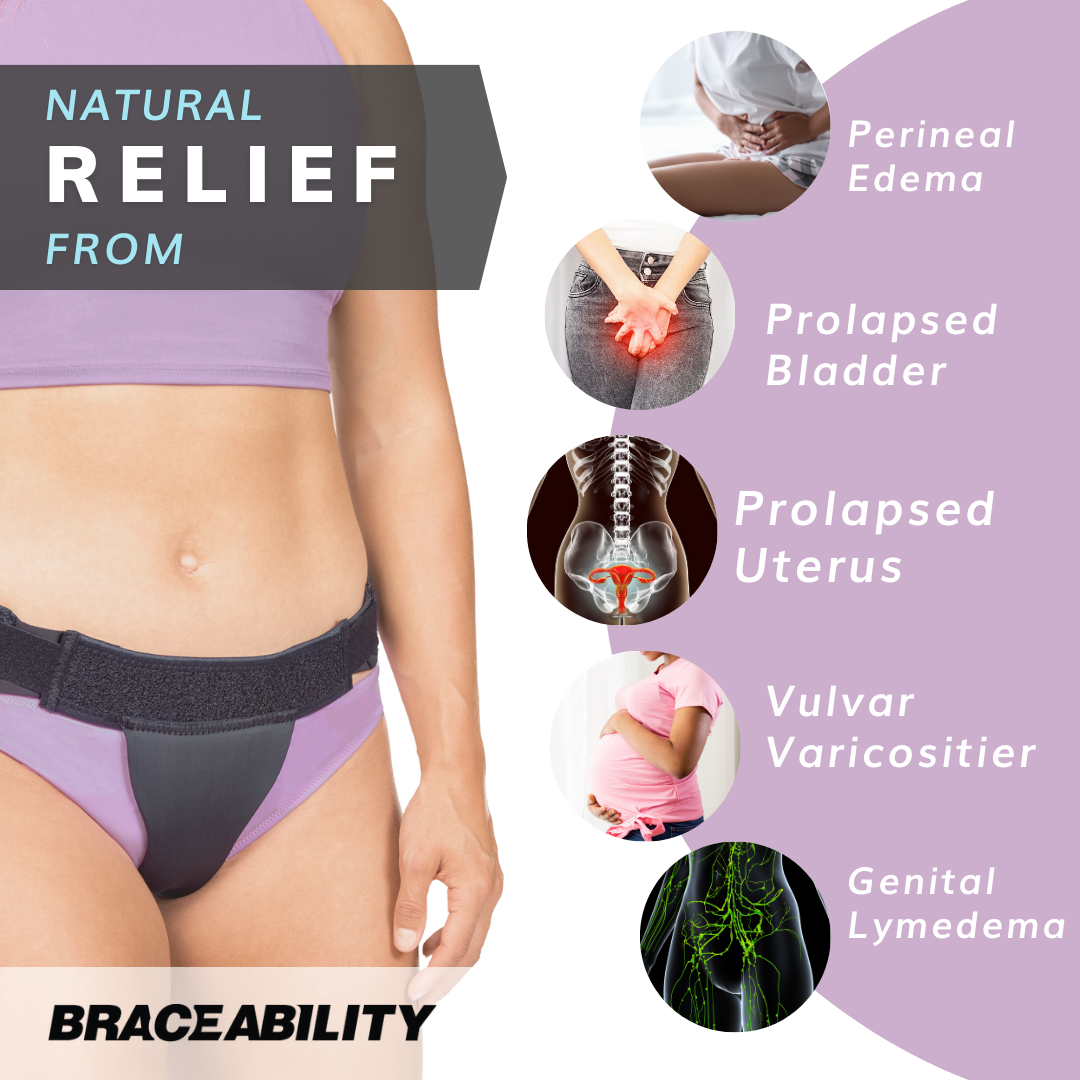 The pelvic prolapse belt provides natural pain relief for genital lymphedema and perineal edema