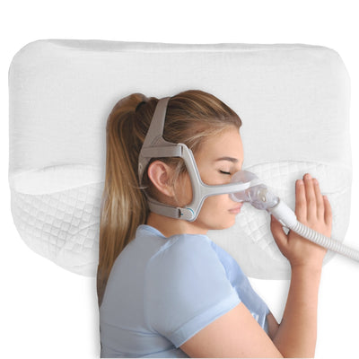 Our memory foam CPAP pillow is made for people that have to wear a sleep apnea mask