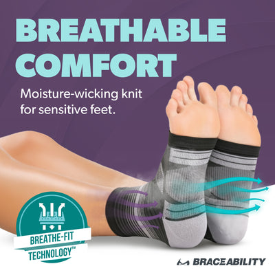 Diabetic Open-Toe Compression Socks - Circulation Support Sleeves for Neuropathy, Swelling, Foot Fatigue (1 Pair)