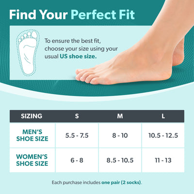 All sizes plantar fasciitis sock sizing chart for accurate fit