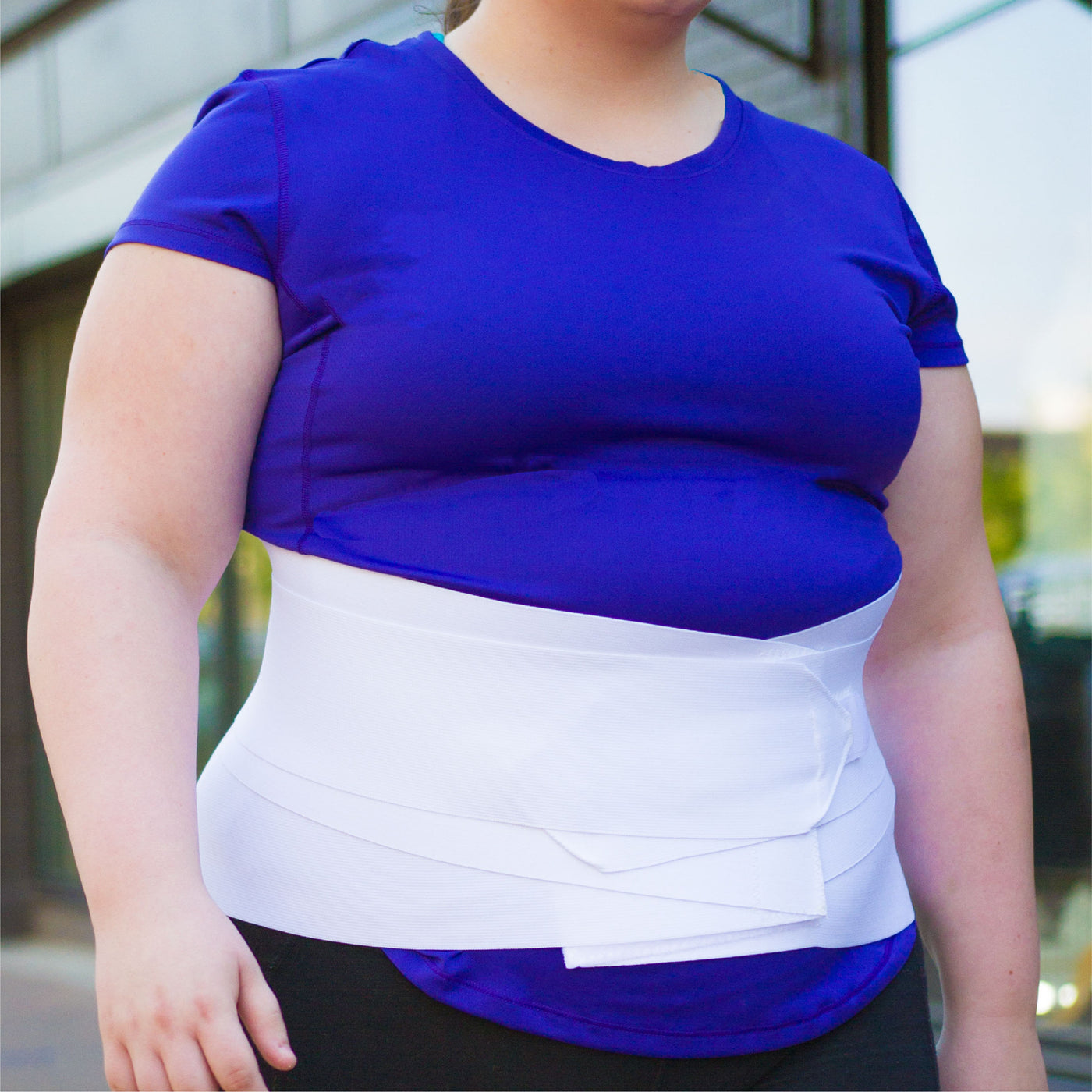 the plus size back brace comes in a while color that looks clean and professional