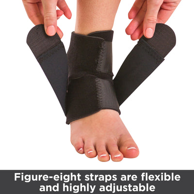 The compression foot wrap for swimming, running and surfing has figure 8 adjustment straps for a very adjustable fit