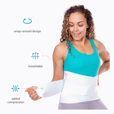 our lower back pain relief brace is a wrap around support belt made with breathable materials