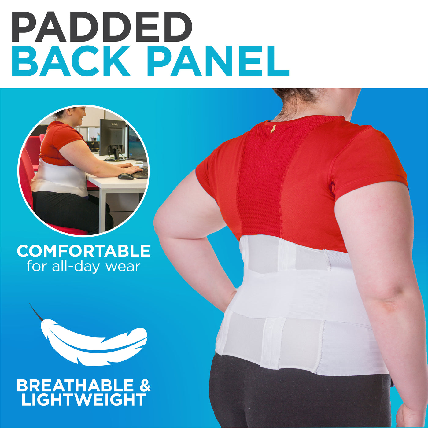 Plus Size Bariatric Back Brace with Discoloration from Sun Exposure (FINAL SALE)