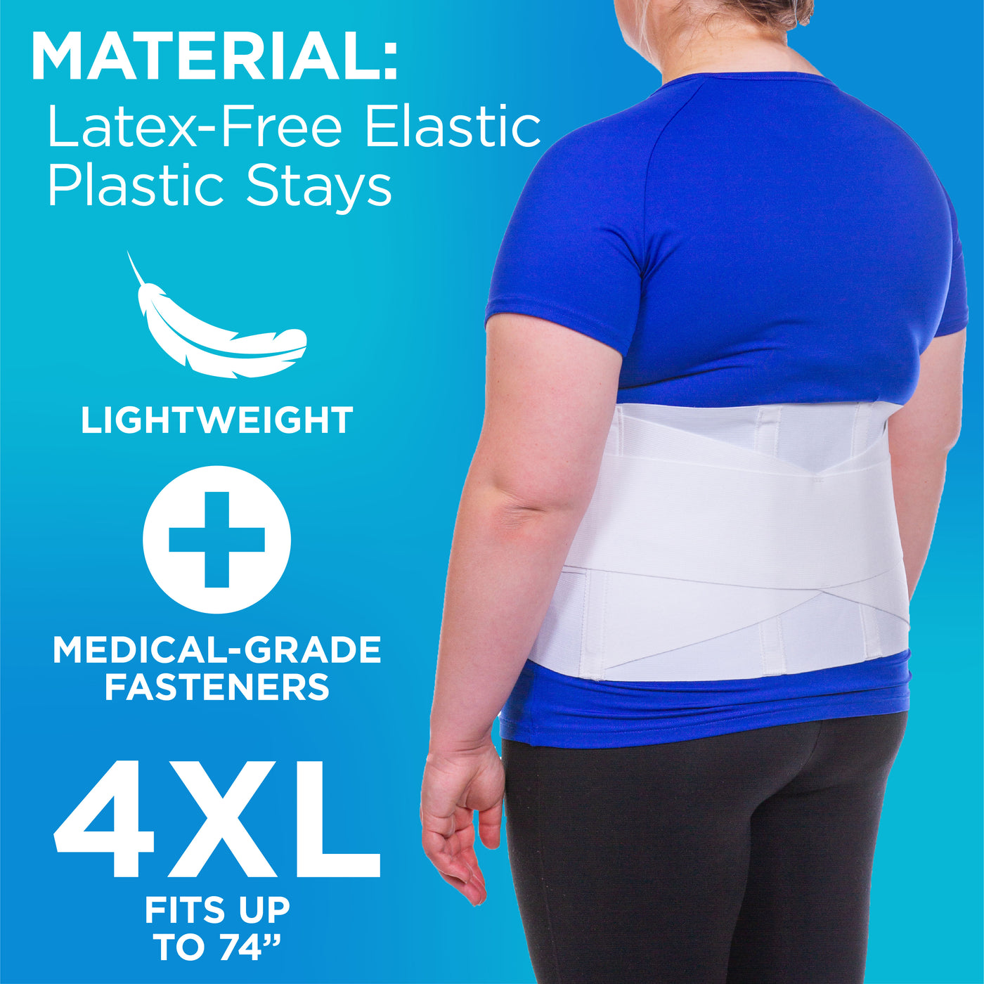 This big plus-size back support is composed of premium-quality elastic that hugs the body