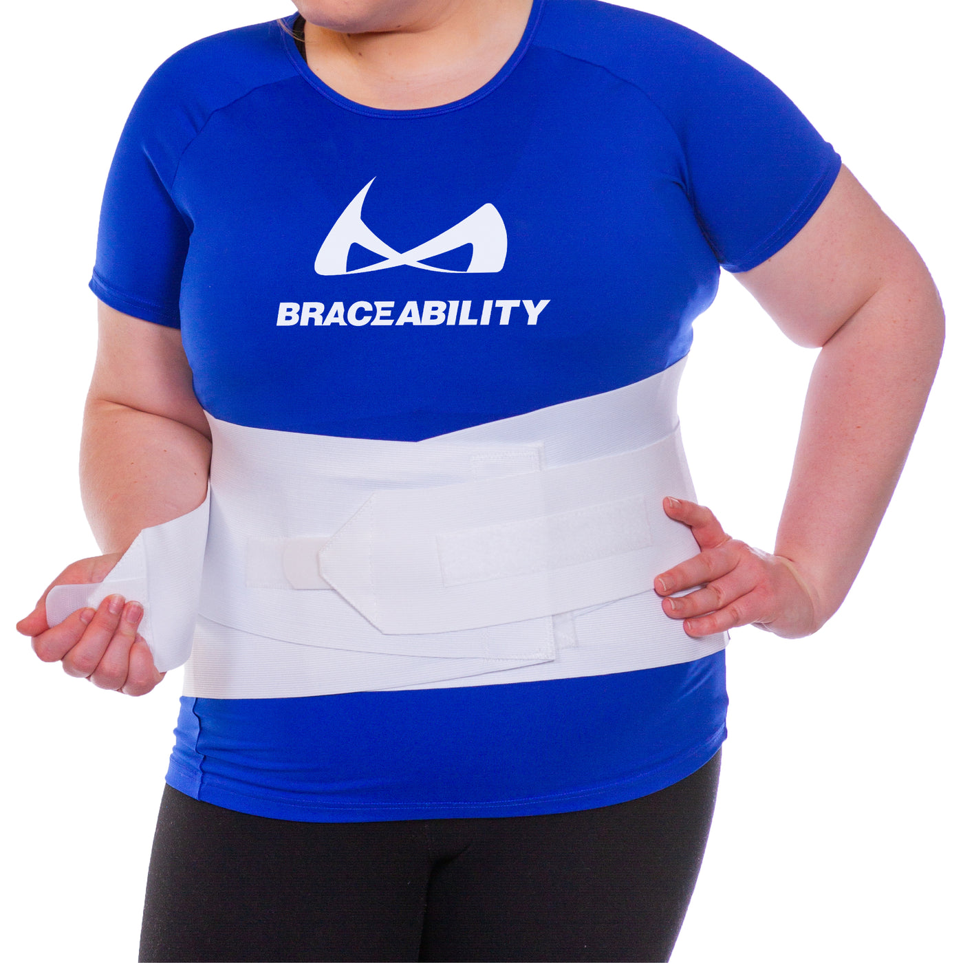 This bariatric back support for treatment of pain in the lumbar back features crisscross straps as well as double-pull tension straps for ultimate support and compression
