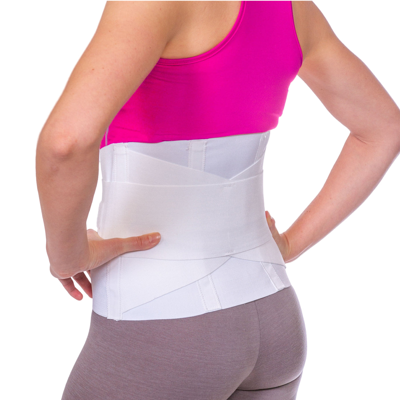 10 Lumbar Sacral Support w/ Double Pull Tension Straps - White - (20