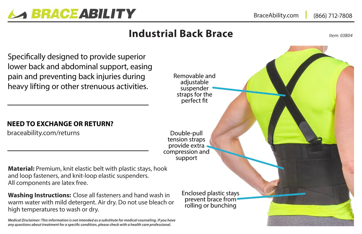 to clean the industrial back brace, hand wash in warm water with mild detergent