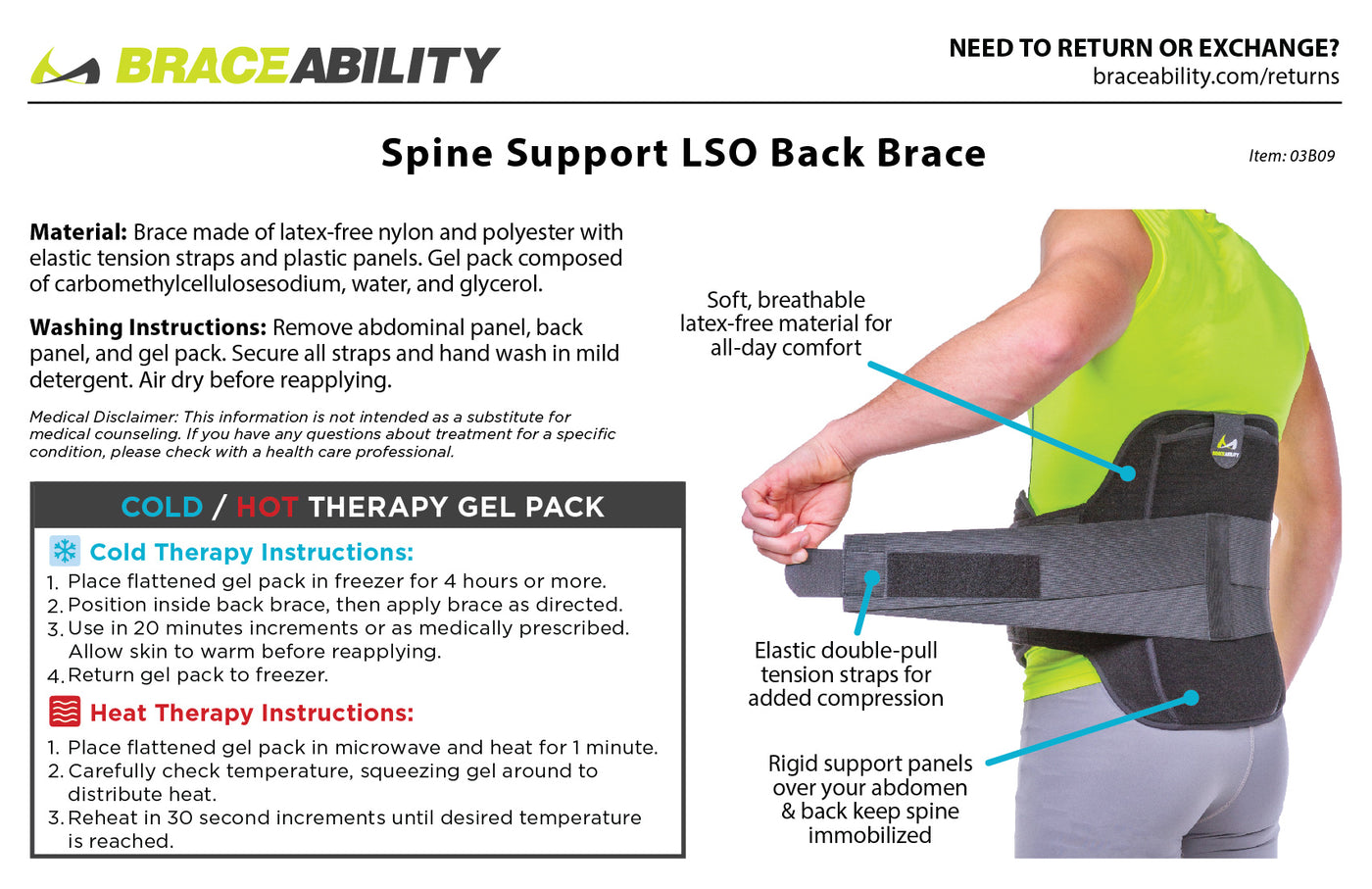 to clean the lso sciatica brace, hand wash it with warm water and mild detergent