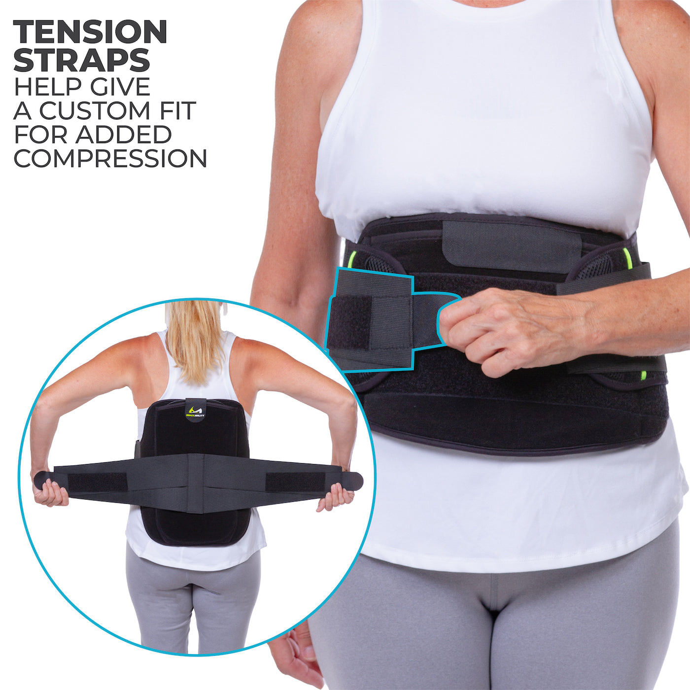 relieve back pain, sciatica pain relief, hip pain, back support, lumbar  support, back brace and strengthening.