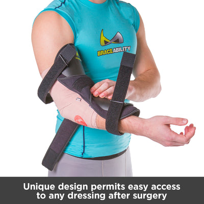 You can wear our ulnar nerve entrapment treatment brace over dressing after surgery
