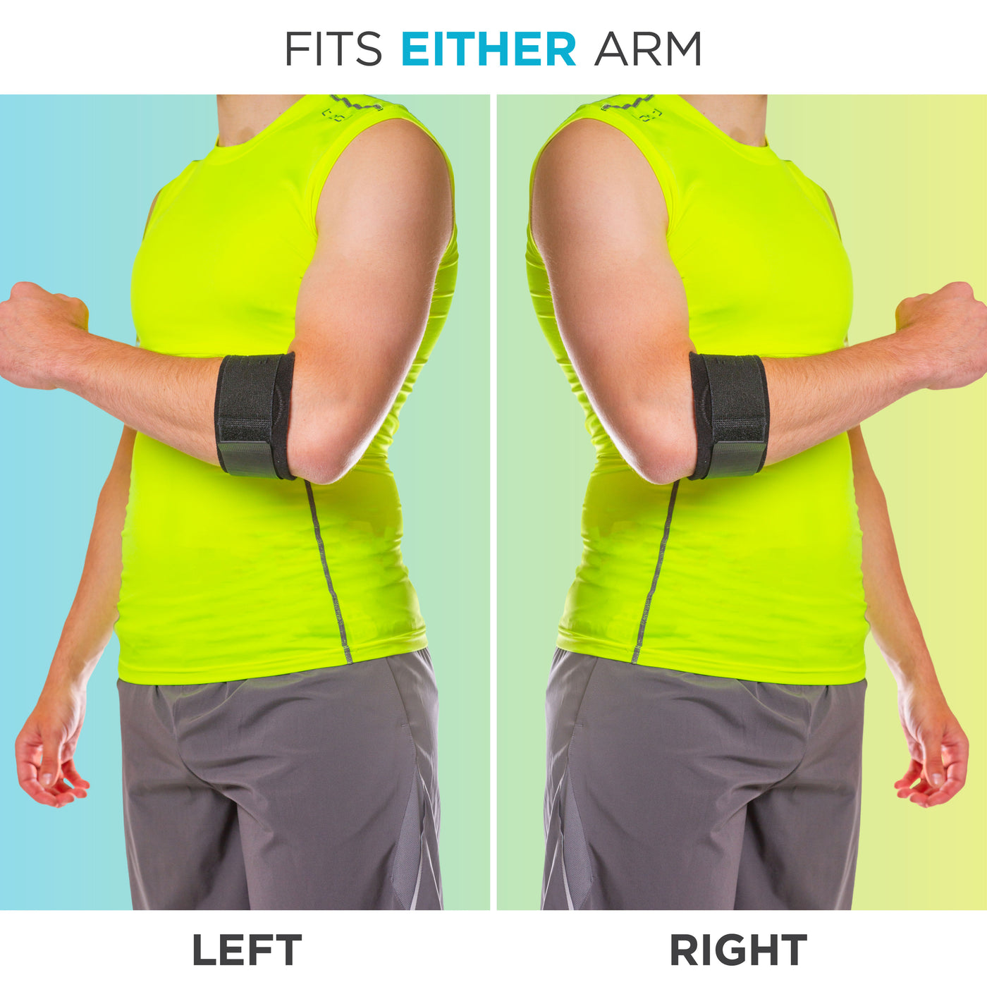 the elbow brace for tendonitis can be worn on both your left or right arm