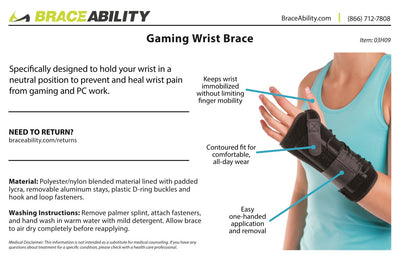 Gaming Wrist Brace | Video Game Support Guard for RSI Pain, Carpal Tunnel or Gamer Wrist