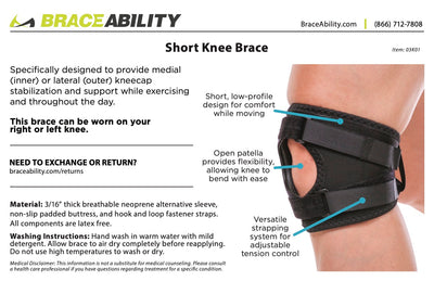 to clean the short knee brace, hand wash in mild detergent and air dry completely