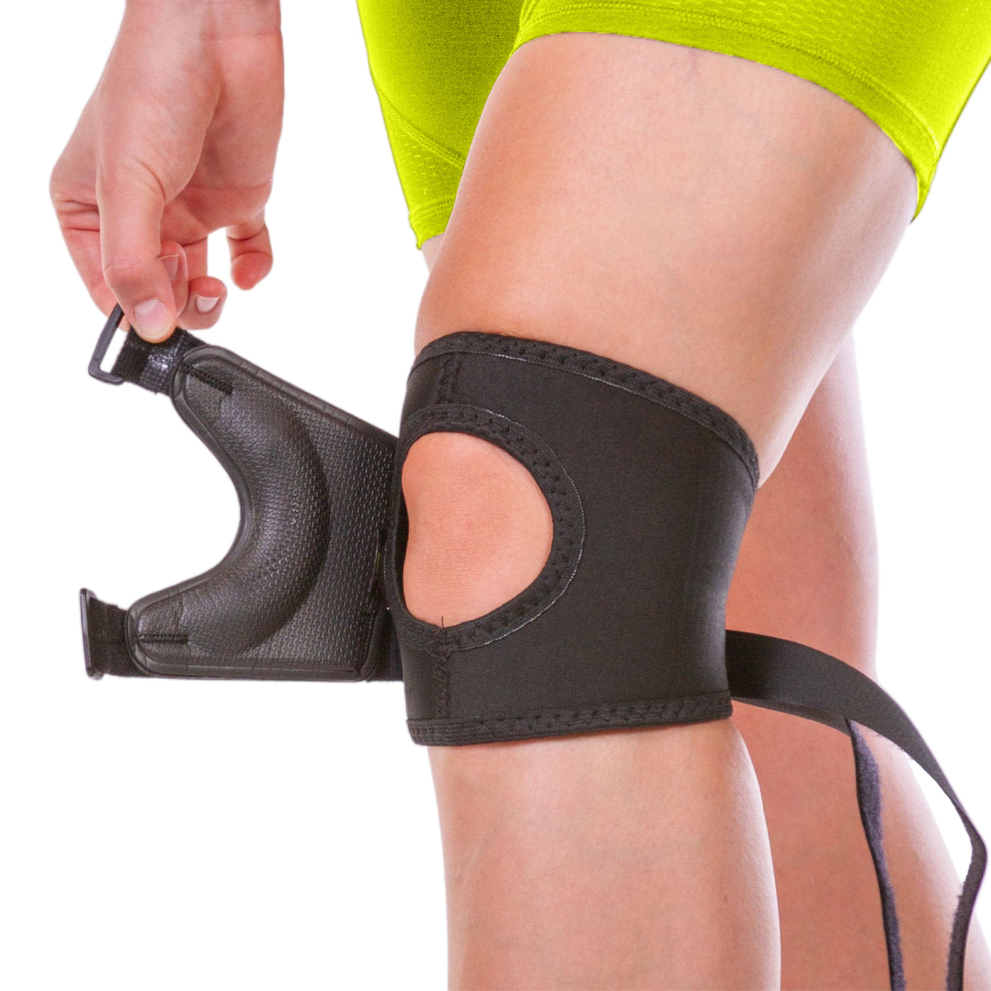 BraceAbility short knee brace for your patella to stabilize dislocations hide_on_site