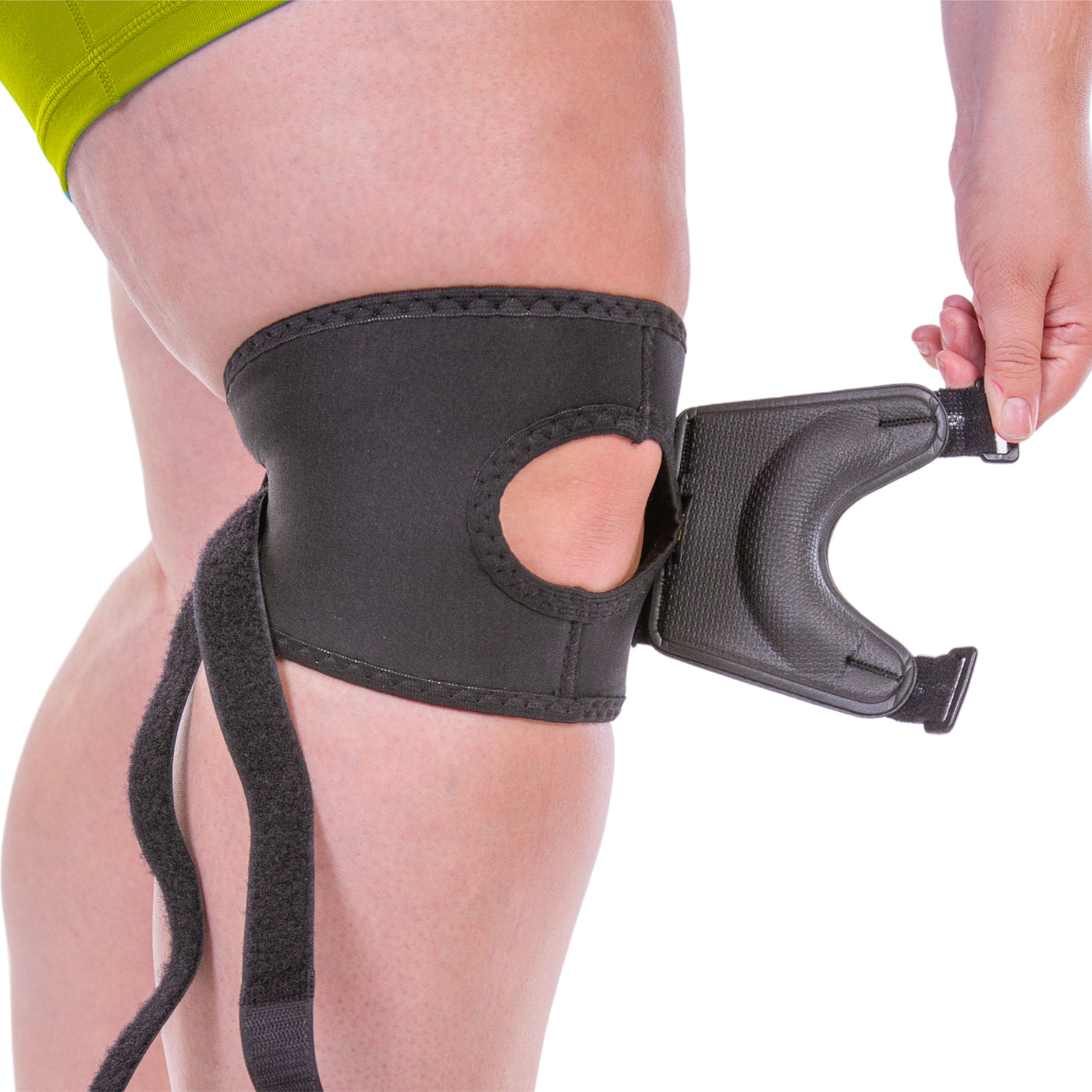 Plus size XXL knee brace for patella support for working out, walking and exercising with excess knee fat