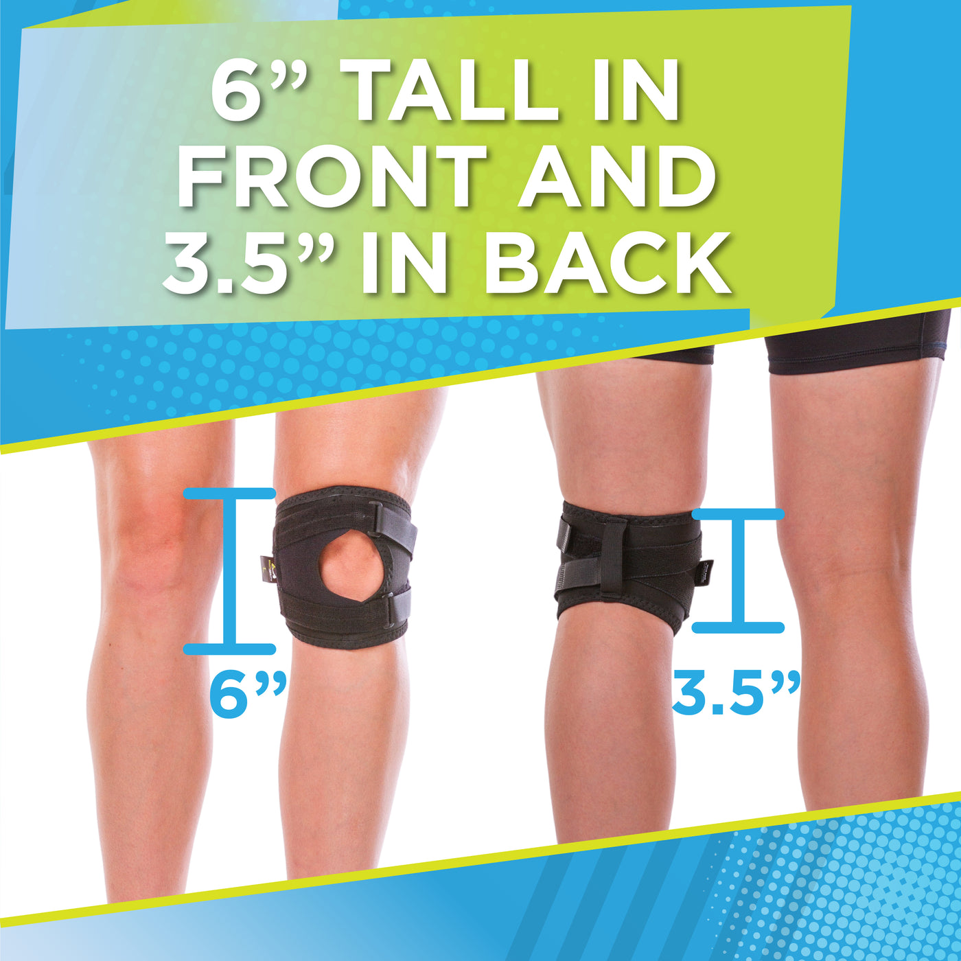 The short kneecap dislocation and subluxation is 6 inches tall in the front