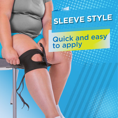 The slip on short knee brace for patella tracking is quick and easy to apply