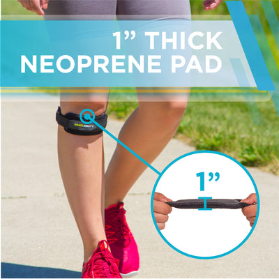 the neoprene runners knee band has a one inch thick neoprene pad