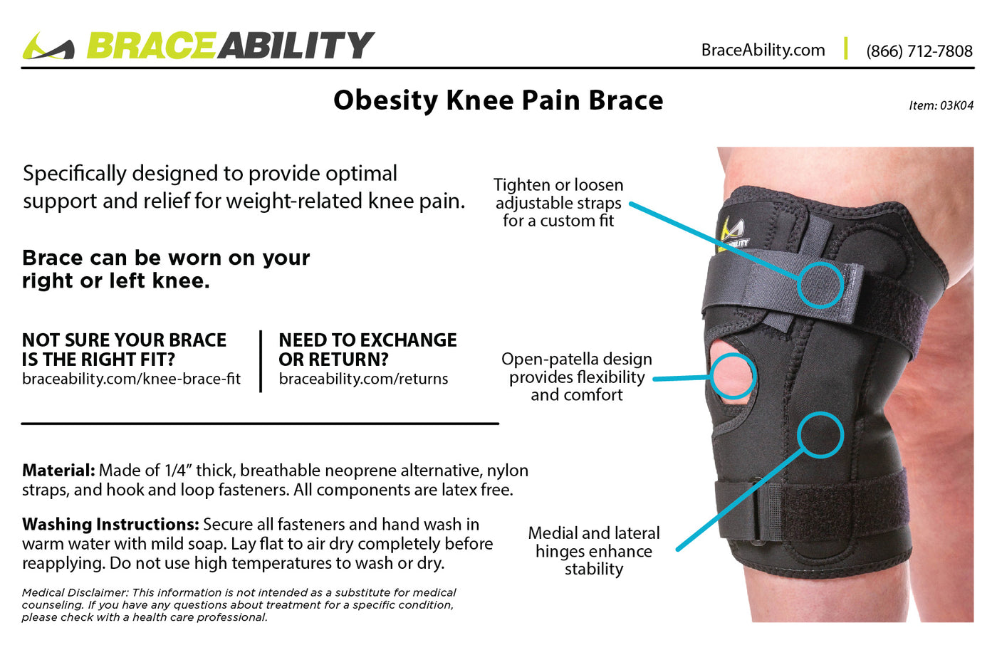 Hinged Obesity Knee Brace for Plus Size Leg Pain | BraceAbility