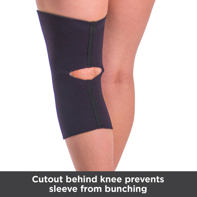 Cutout behind knee prevent knee sleeve from bunching