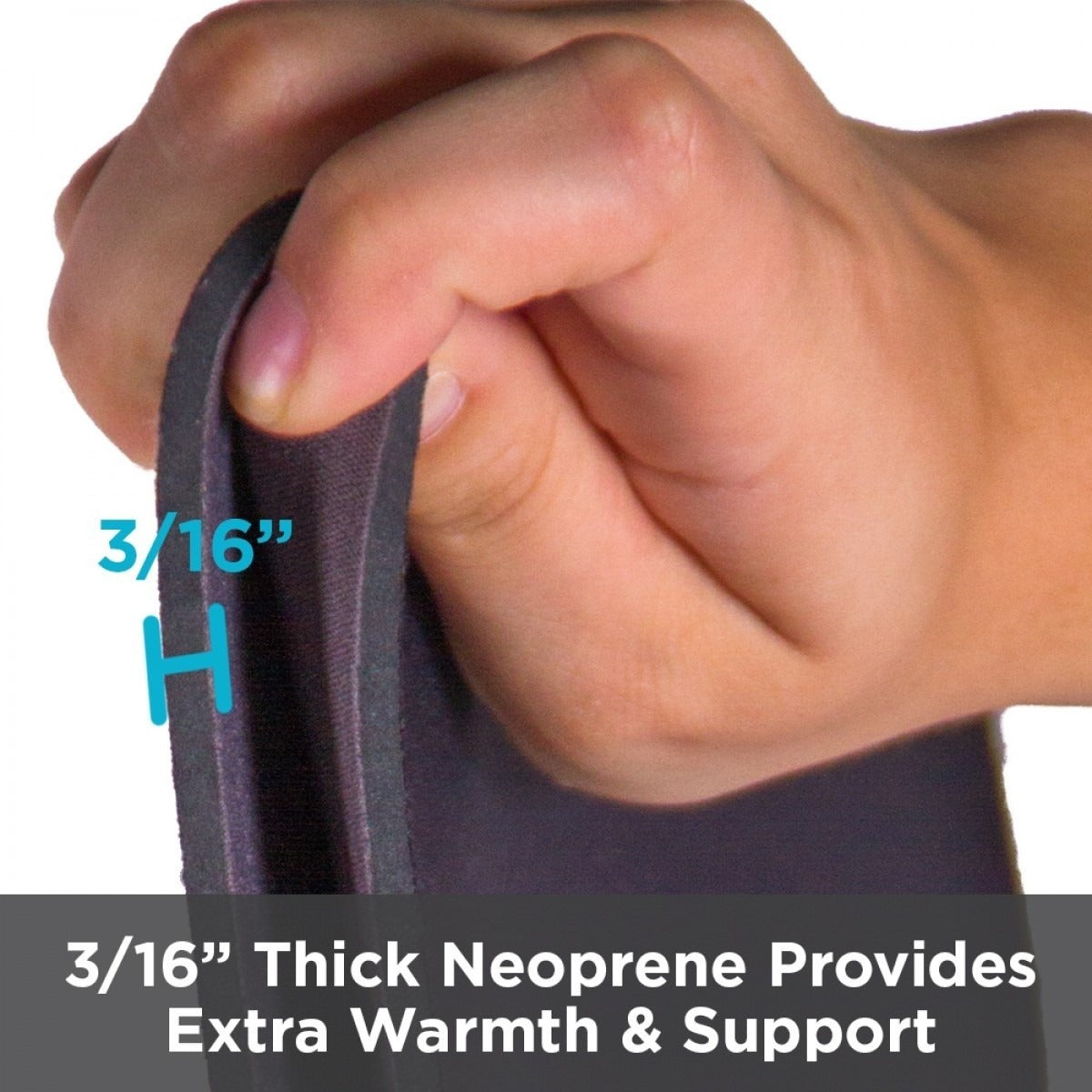 3/16-inch thick, water-resistant neoprene provides extra warmth and knee support