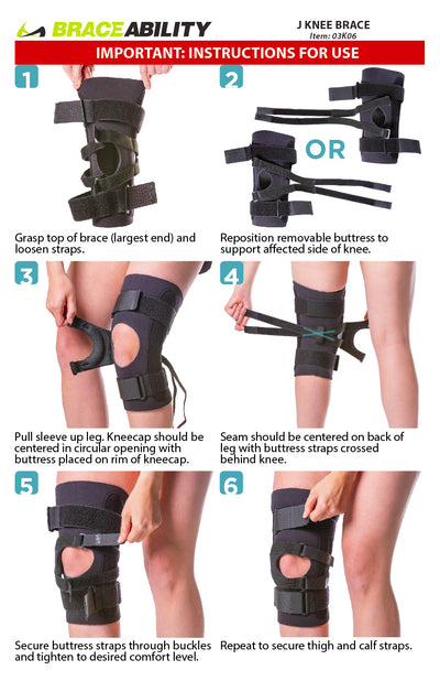 How to put on the j knee brace instruction sheet