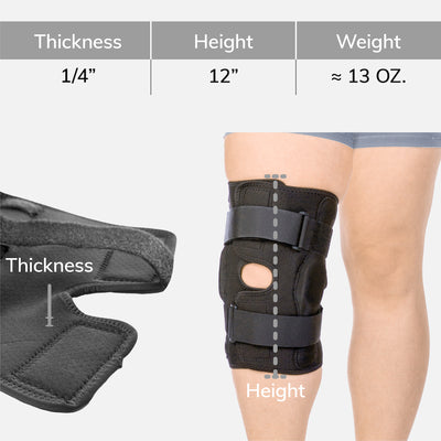 The ACL brace for a torn menisucs knee brace for cartilage tears is twelve inches tall