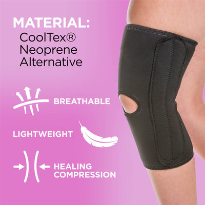 Lightweight and breathable neoprene makes our womens knee brace the best open patella compression brace
