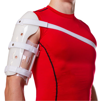 The BraceAbility Sarmiento Brace works as a humeral fracture splint