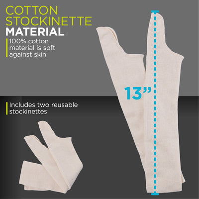 13 inch tall upper arm compression sleeve made of a cotton stockinette material